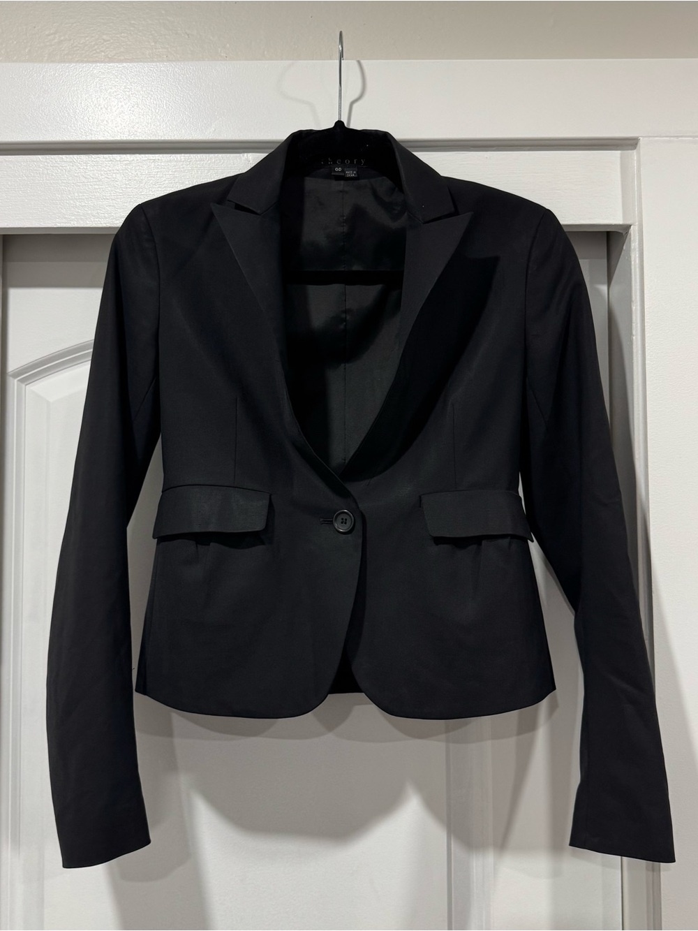 Theory Black Women's Single-Button Wool Blazer